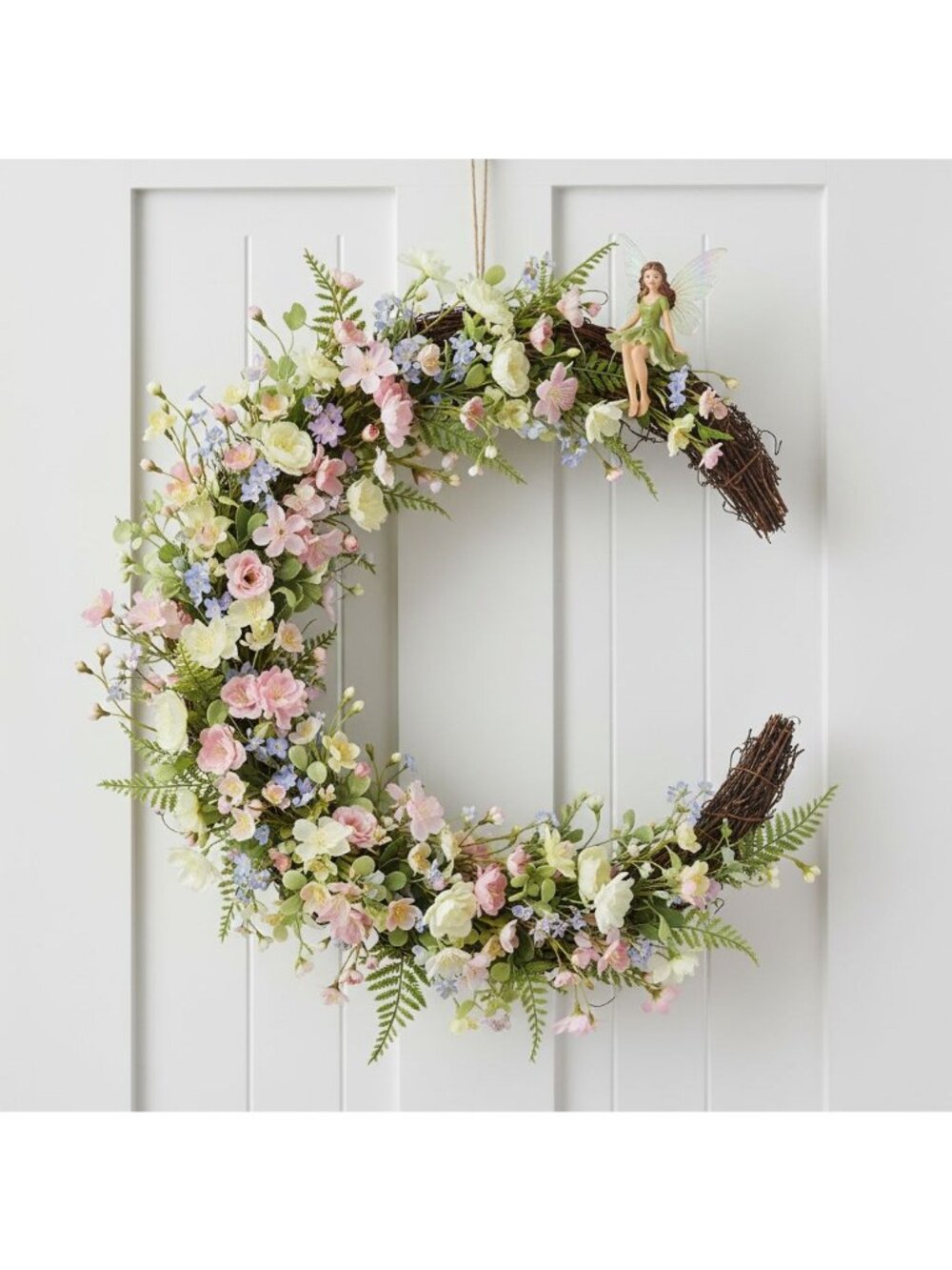 Crescent Moon Wreath Twig Base 12in Rustic Wreath Frame Front Door Decor - Picture 8 of 9
